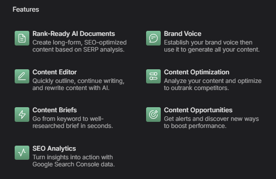 Frase.io Key Features