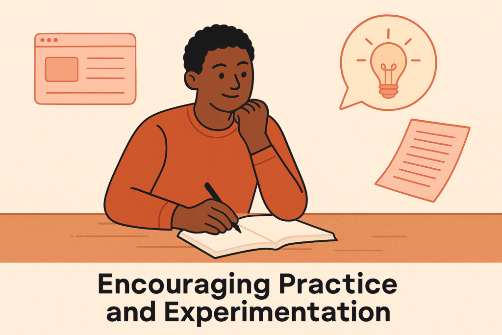 Encouraging practive and experimentation
