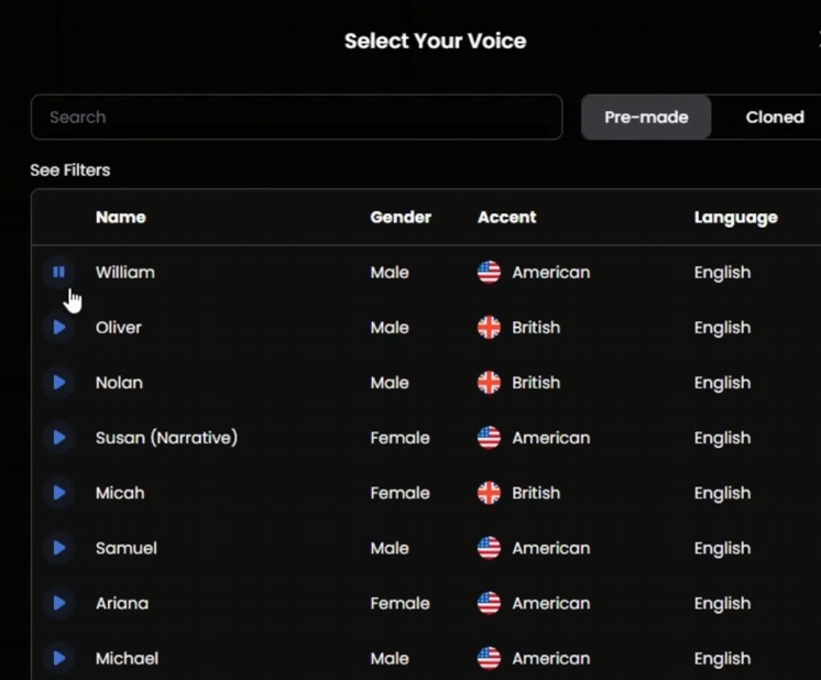 How to use Play.ht Accent Options